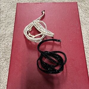 Black and Cream Beaded Bracelets